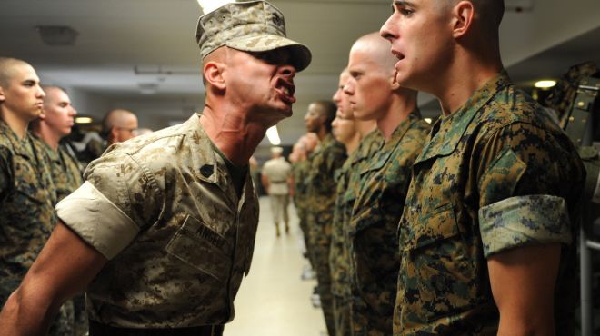 man dreams about being on military training session