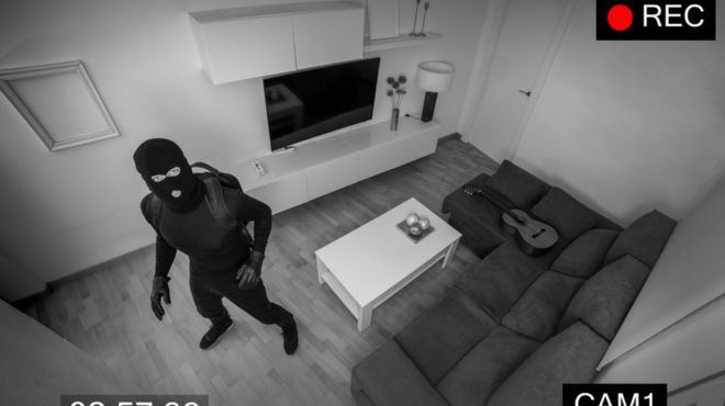 thief on a CCTV camera