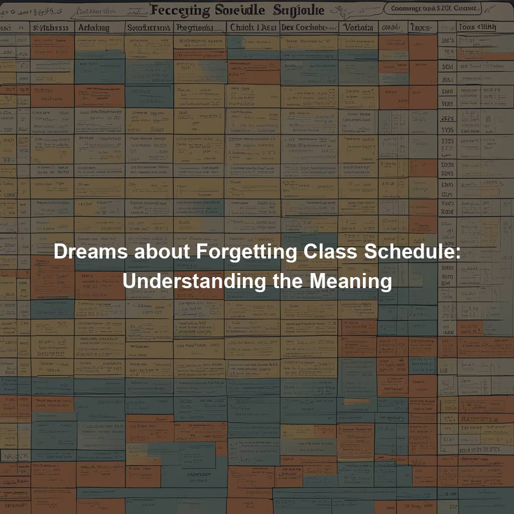 Dreams about Forgetting Class Schedule: Understanding the Meaning